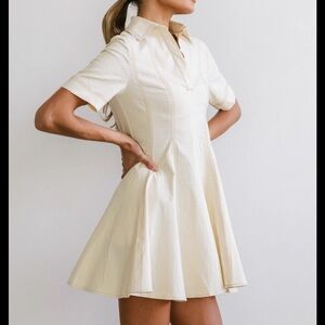 Glam Cream Mini Dress